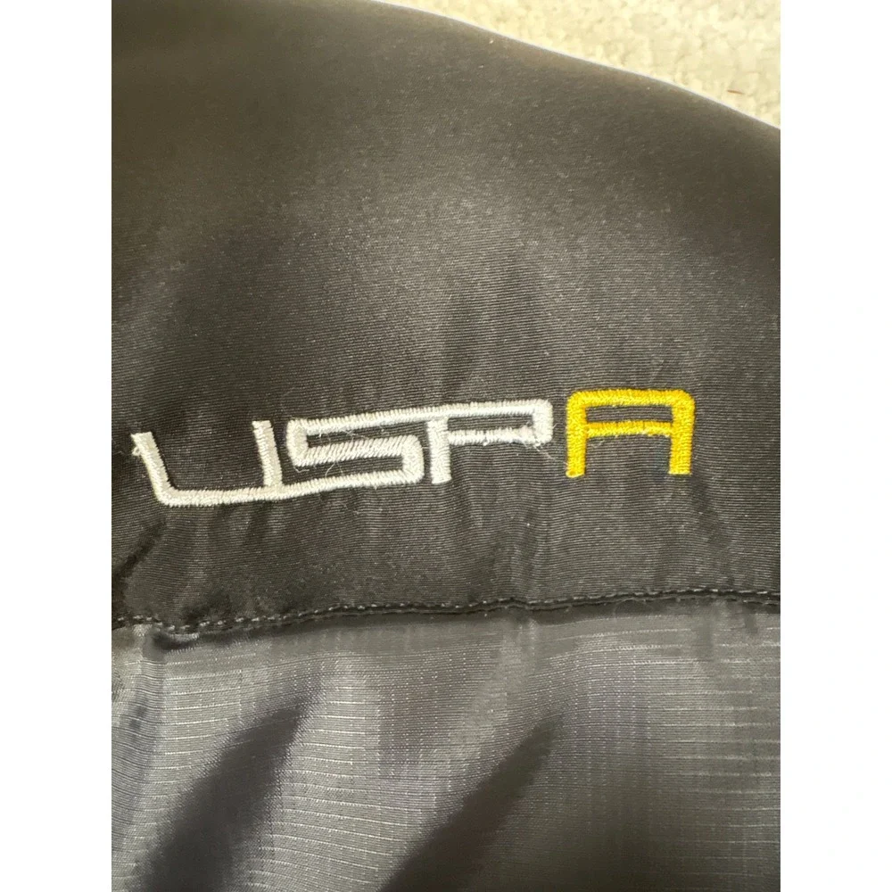 US Polo Assn Boys Puffer Jacket Black Yellow Ripstop Fleece Lined Size L 7 USPA
